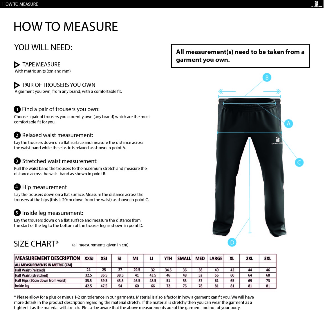 Dual Poplin Track Pant - Black - Men's Fit - Size Guide