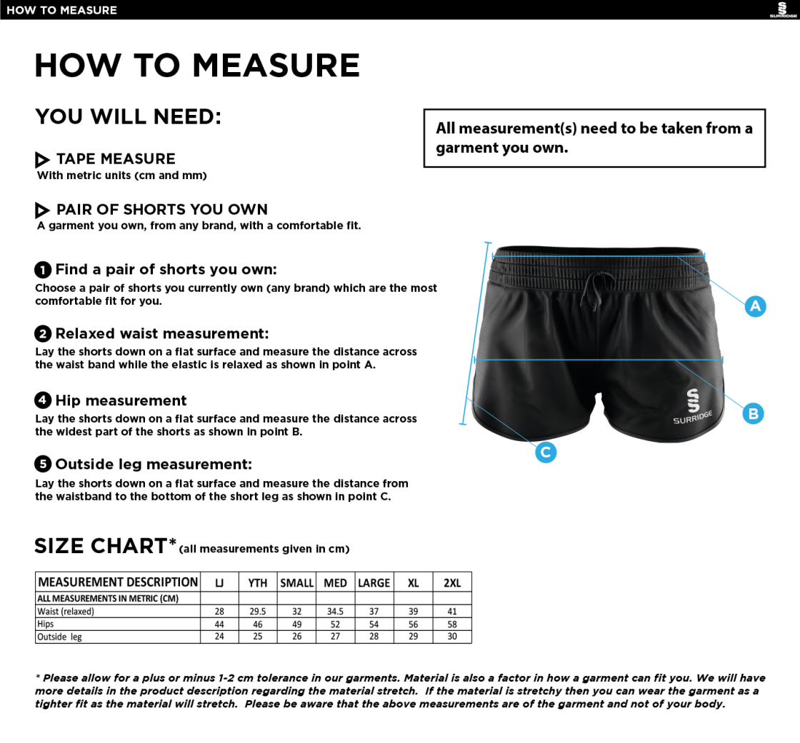 Dual Active Short - Black - Women's Fit - Size Guide