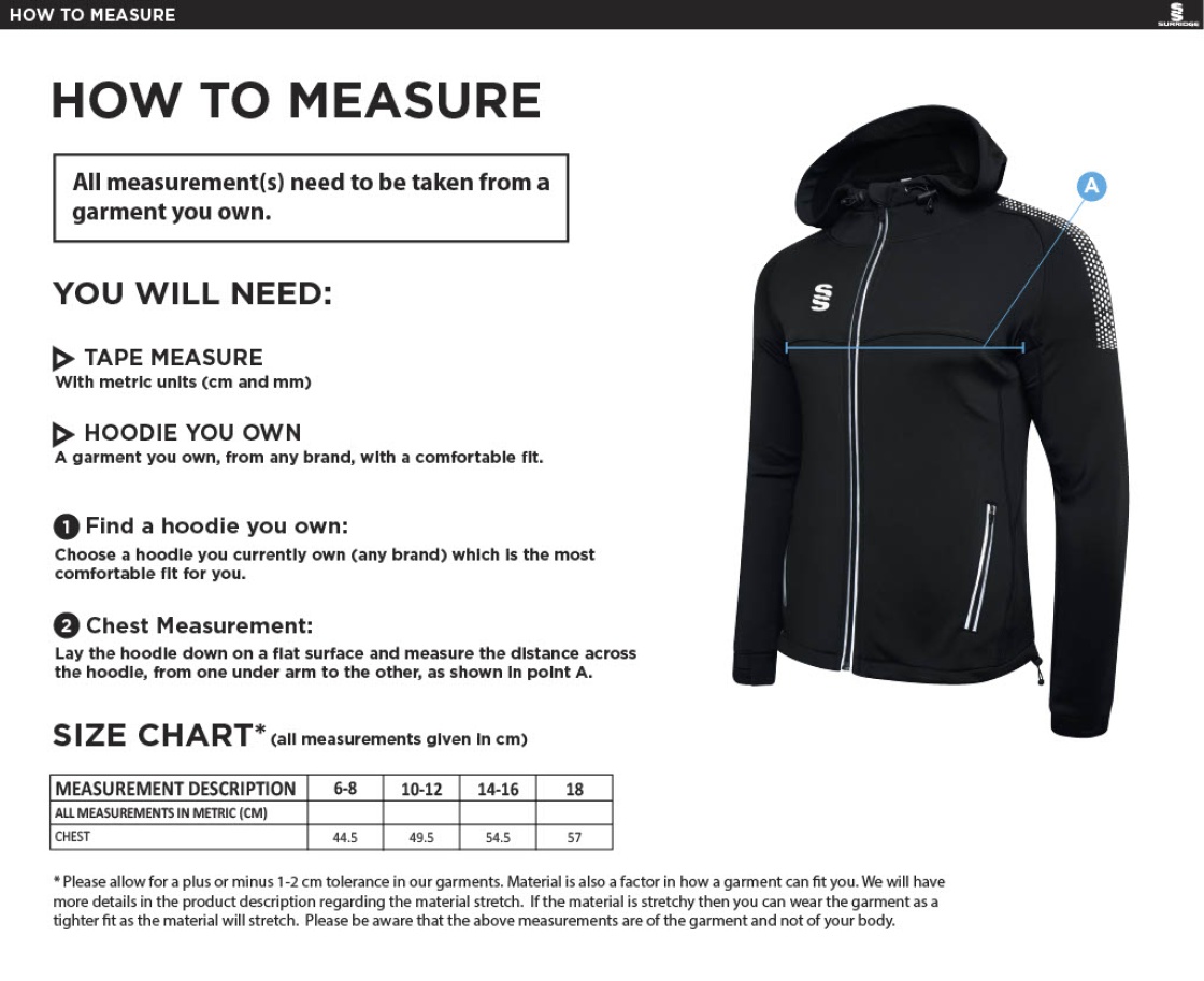 Dual Full Zip Hoody - Black - Women's Fit - Size Guide